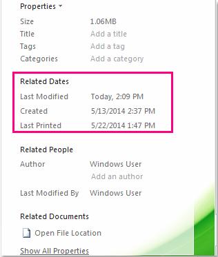 Hướng dẫn tự động cập nhật thời gian edit file Excel gần nhất